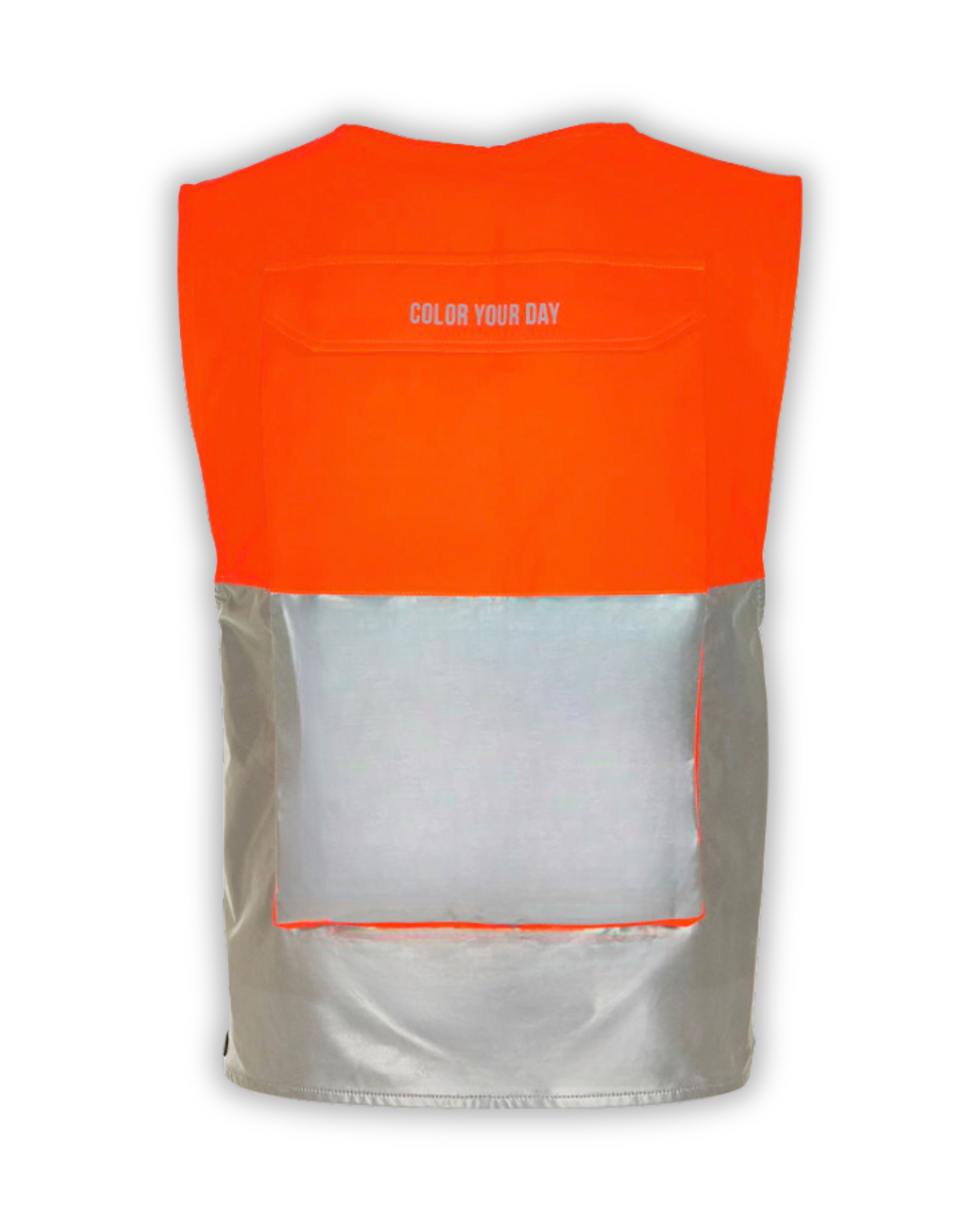 gilet orange fluo réfléchissant dos