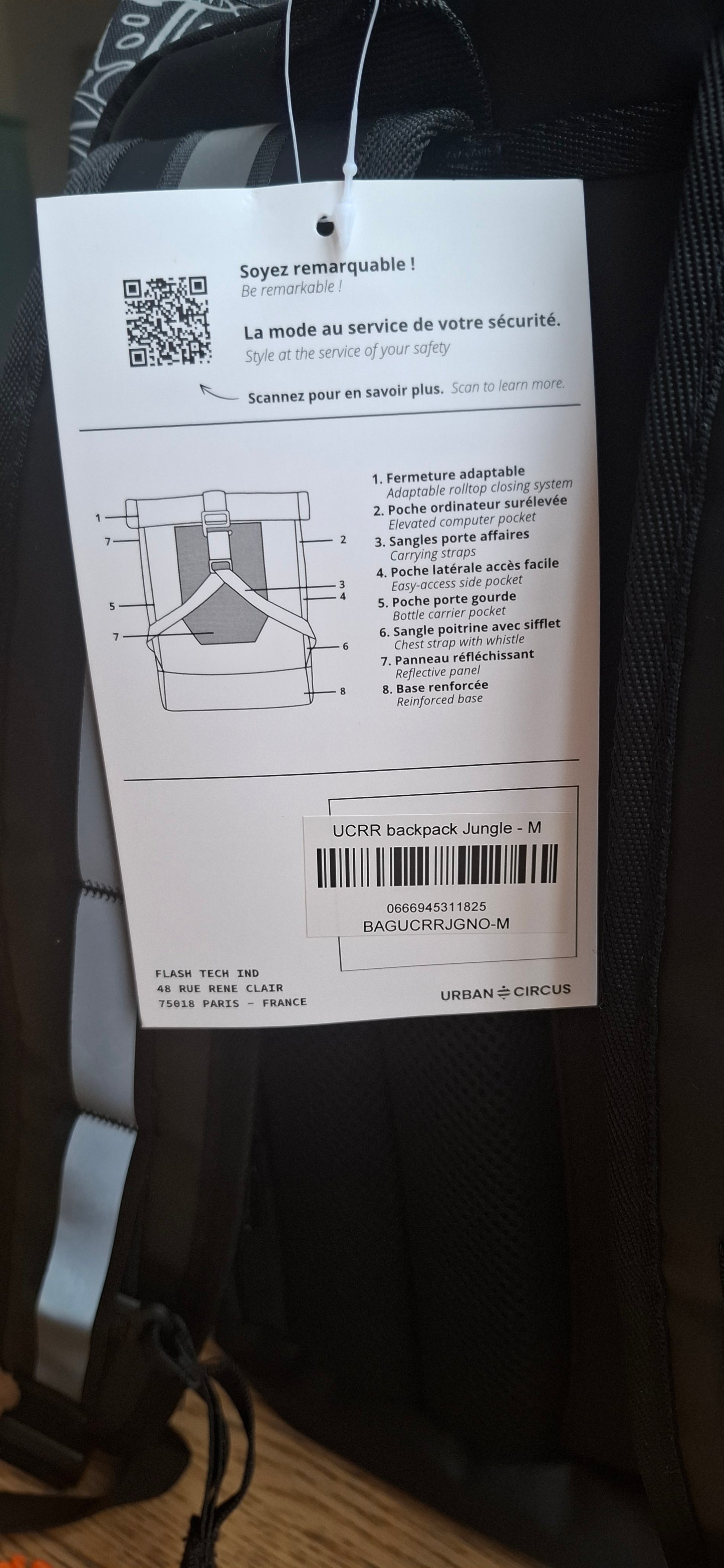 SAC À DOS RÉFLÉCHISSANT UCRR JUNGLE - MEDIUM