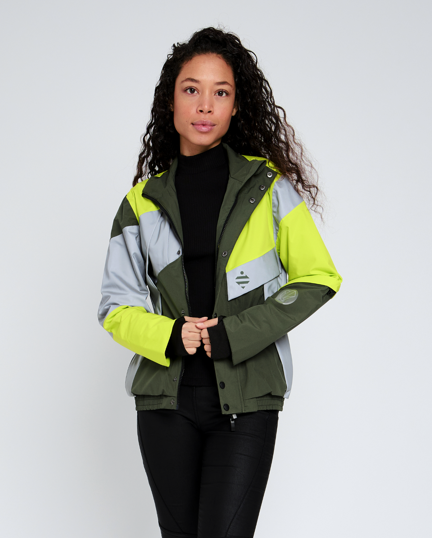 blouson sécurité vélo vert fluo kaki