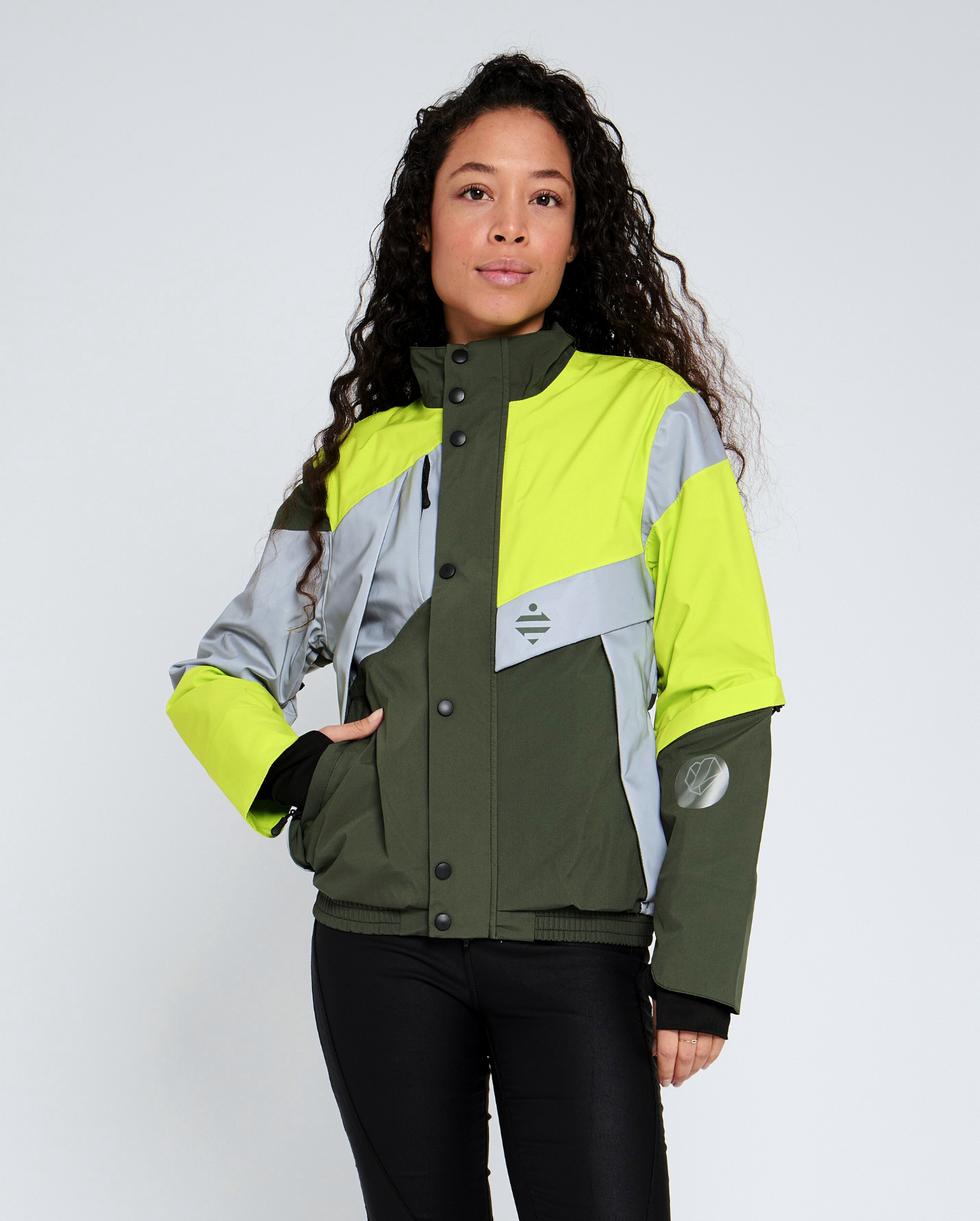 veste vélotaf imperméable vert fluorescent kaki