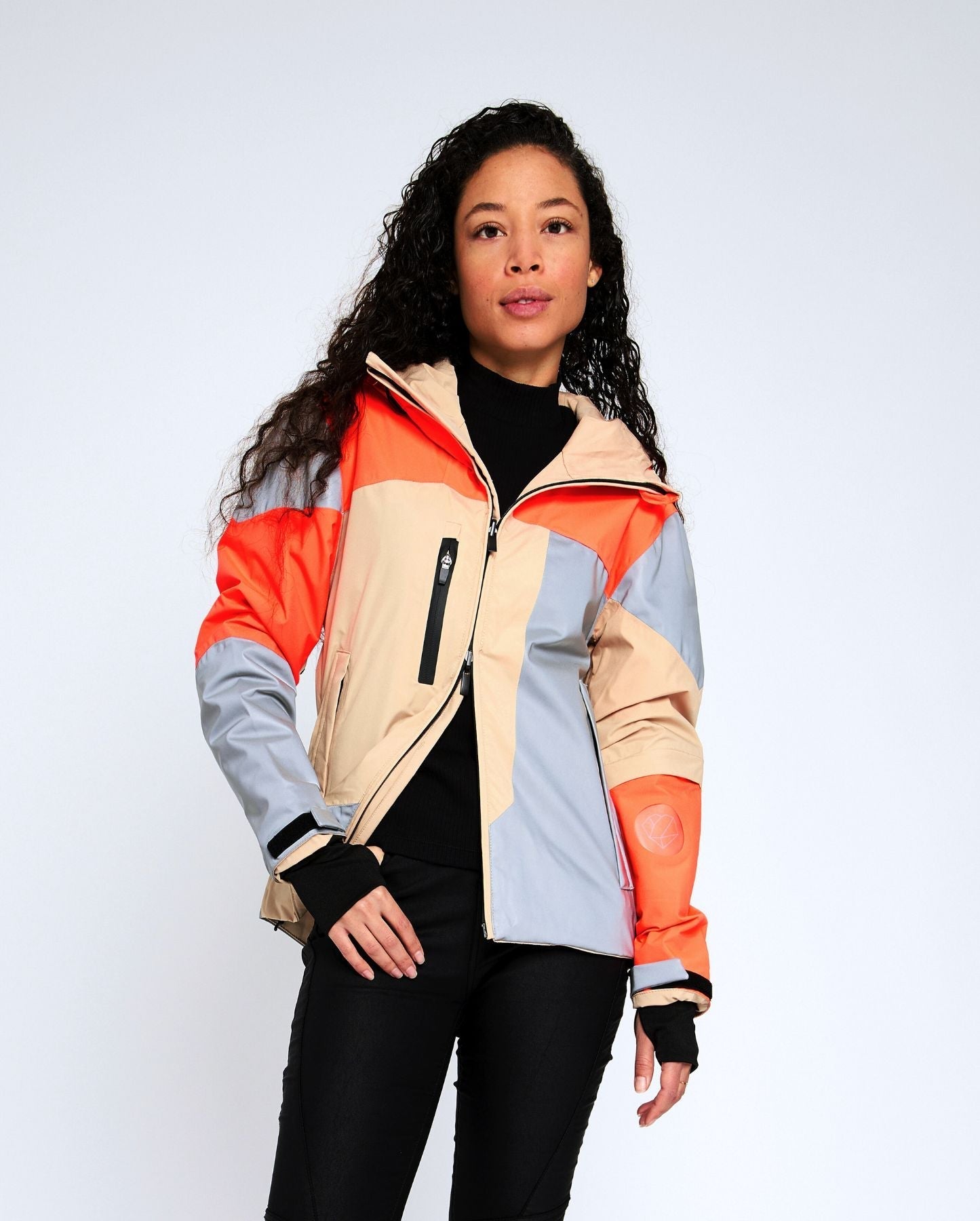 veste mobilité urbaine orange fluo beige