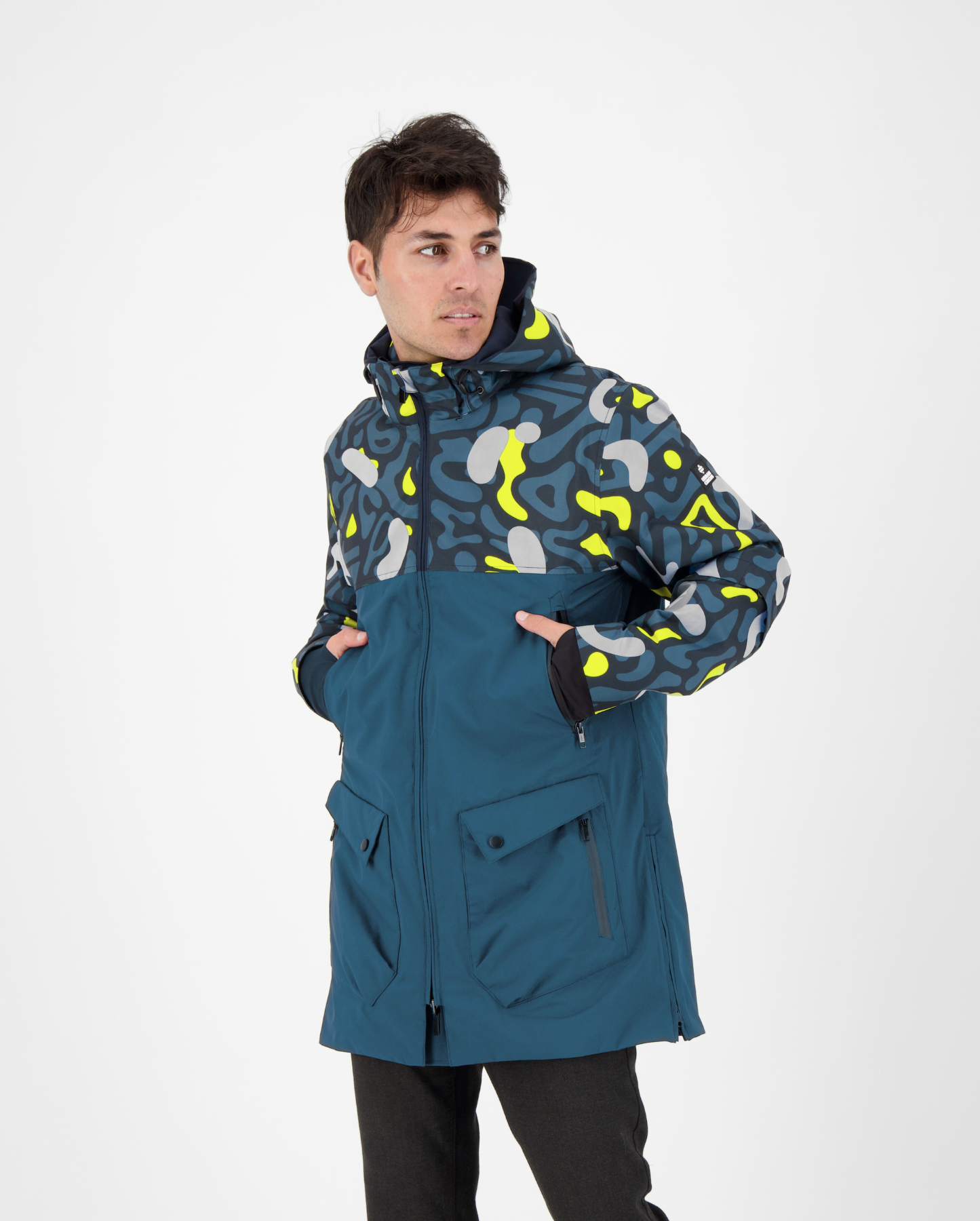 parka technique imperméable sur homme à motifs graphiques pour mobilités urbaines