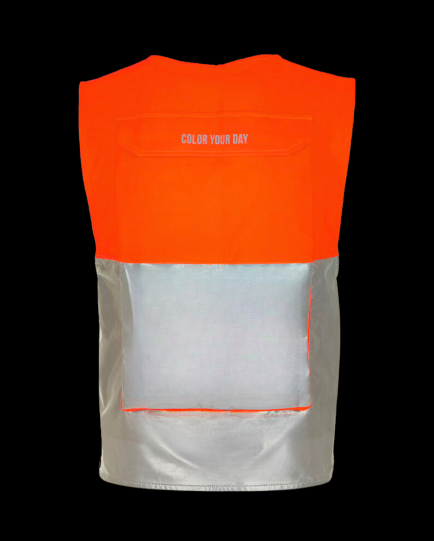 gilet orange fluo réfléchissant poche cycliste